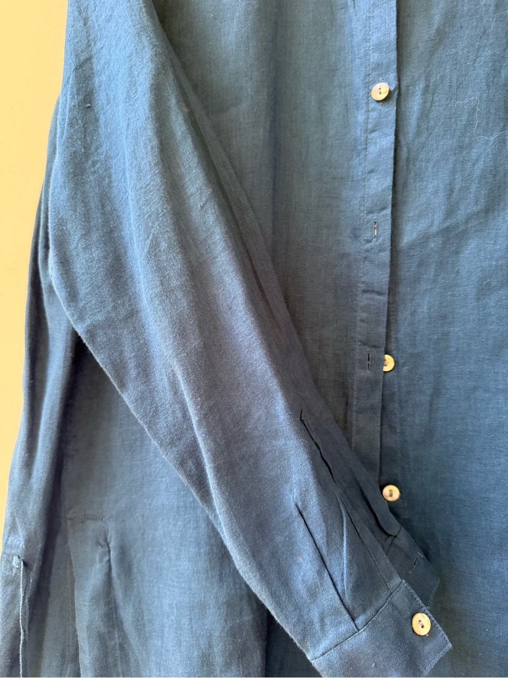 J. Jill Linen Blue Women's Button-Down Long Sleeve Tunic - Picture 3 of 9